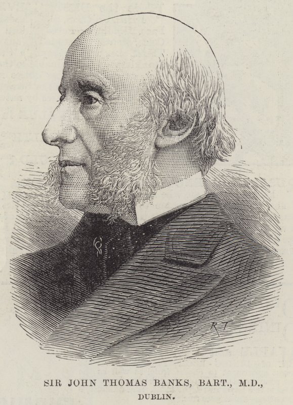 Sir John Thomas Banks, Baronet, MD, Dublin door English School