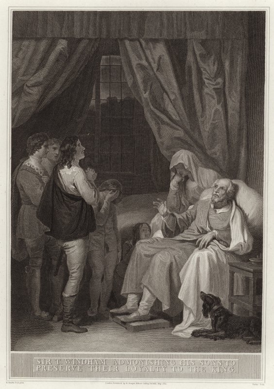 Sir Thomas Windham vermaant zijn zonen om trouw te blijven aan de koning door English School