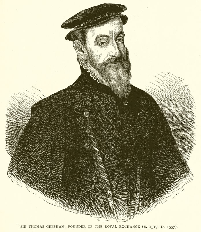 Sir Thomas Gresham, Stichter van de Royal Exchange (geb. 1519, gest. 1557) door English School
