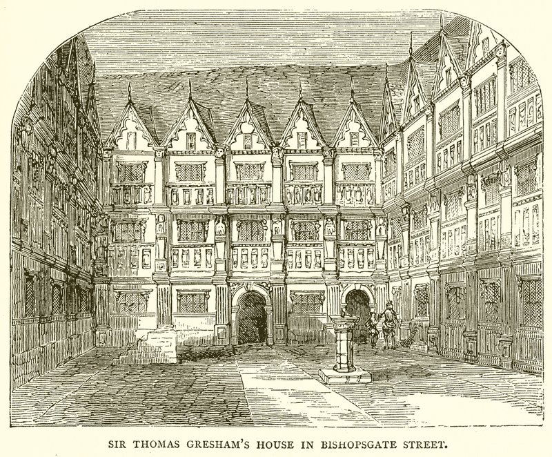 Huis van Sir Thomas Gresham in Bishopsgate Street door English School