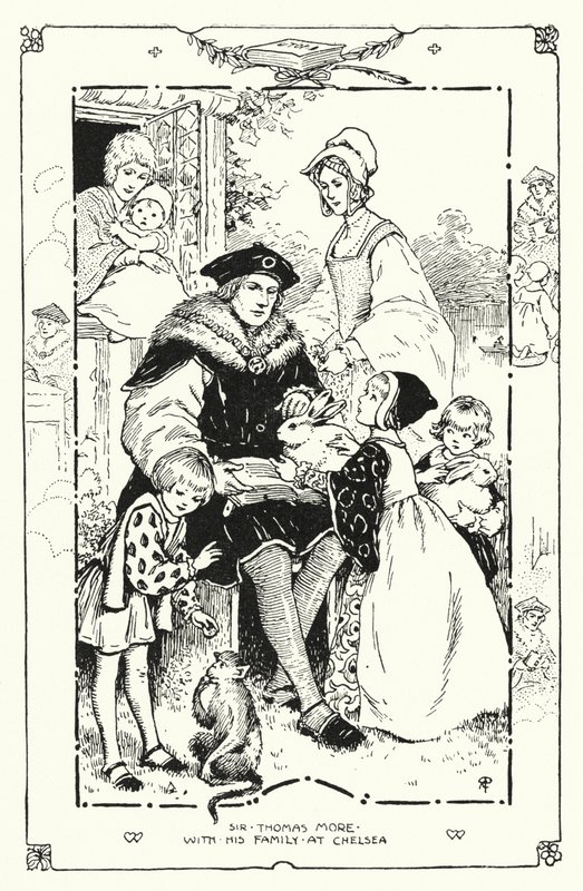 Sir Thomas More met zijn Familie in Chelsea door English School