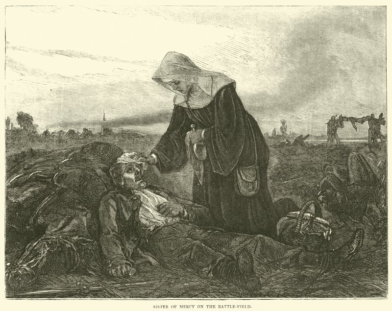 Zuster van Barmhartigheid op het slagveld, september 1870 door English School