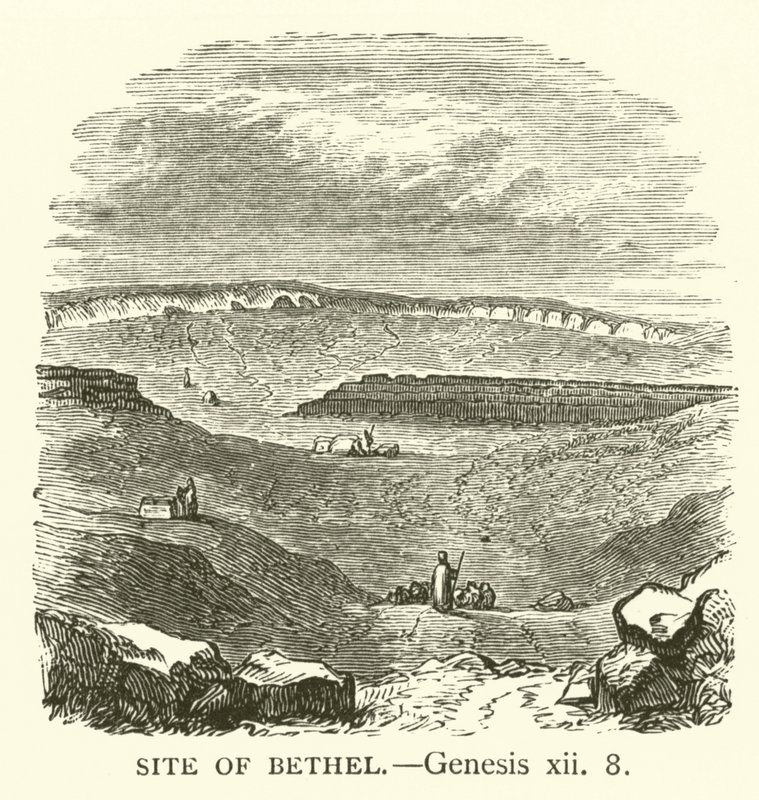 Plaats van Bethel, Genesis, xii, 8 (gravure) door English School