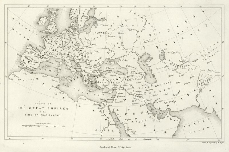 Schets van de grote rijken in de tijd van Karel de Grote door English School