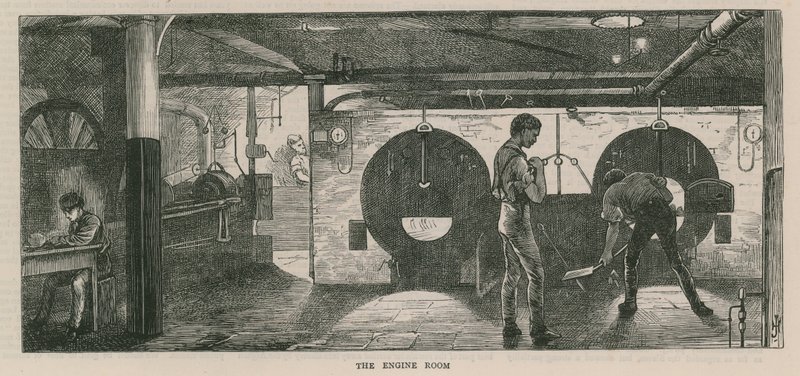 Schetsen in telegraafstraat - de machinekamer door English School