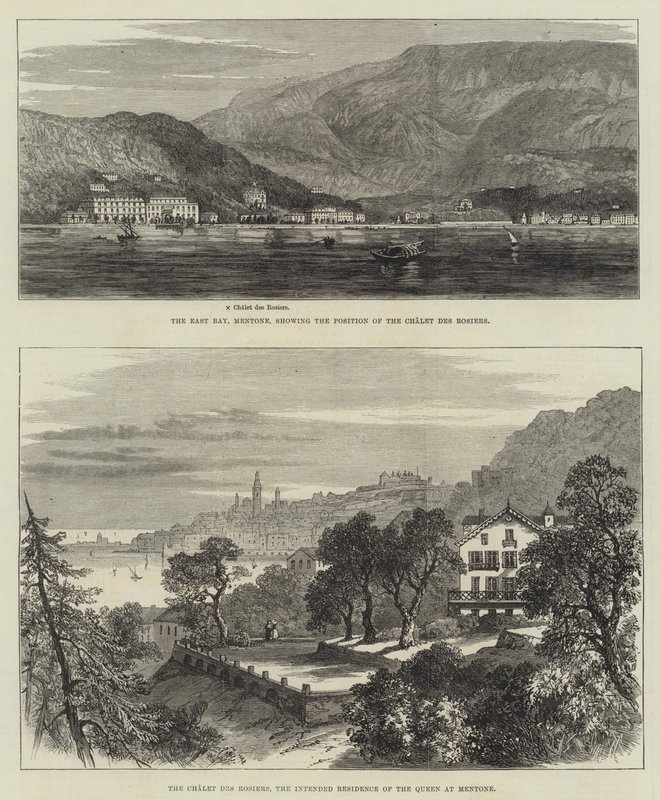 Schetsen van Mentone (gravure) door English School
