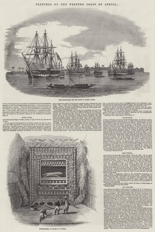 Schetsen aan de westkust van Afrika (gravure) door English School