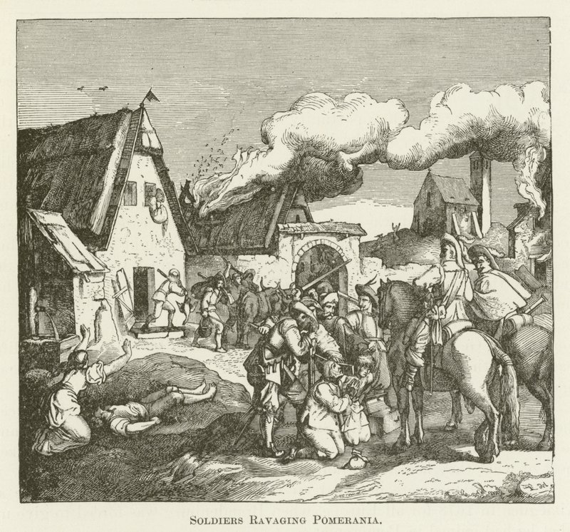 Soldaten plunderen Pommeren door English School