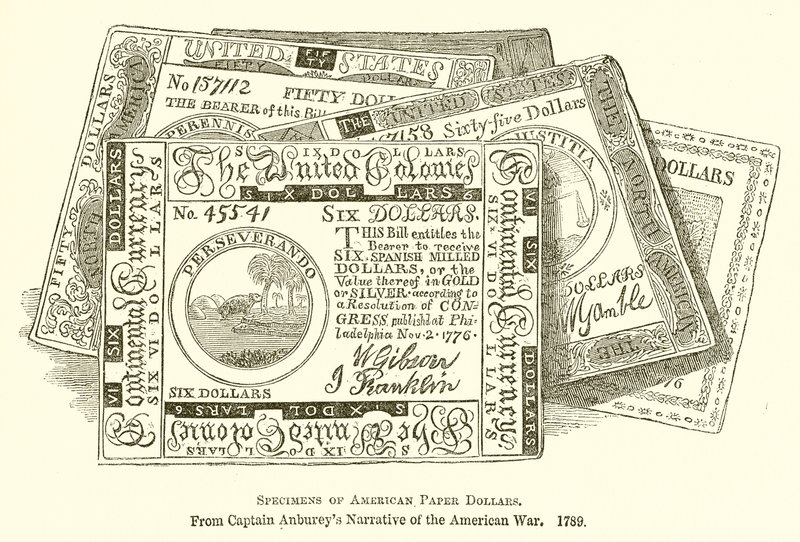 Voorbeelden van Amerikaanse papieren dollars door English School
