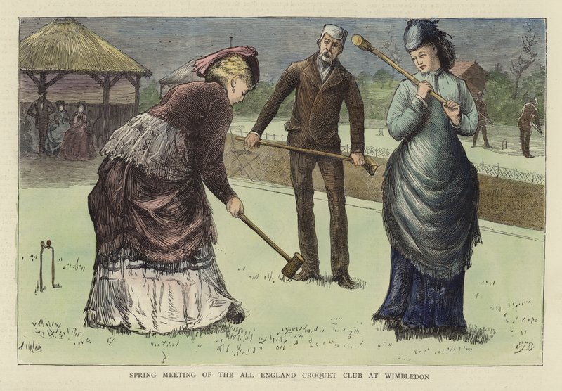Voorjaarsbijeenkomst van de All England Croquet Club in Wimbledon door English School