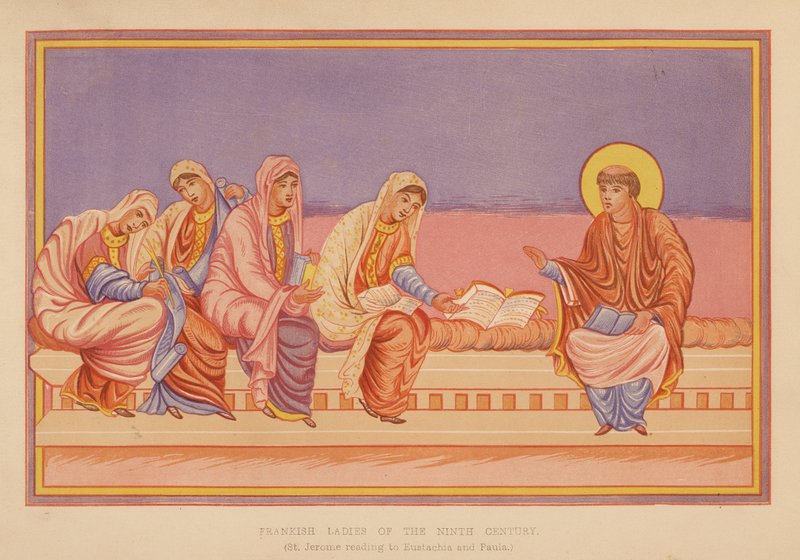 Sint Hiëronymus leest voor aan Eustachia en Paula door English School