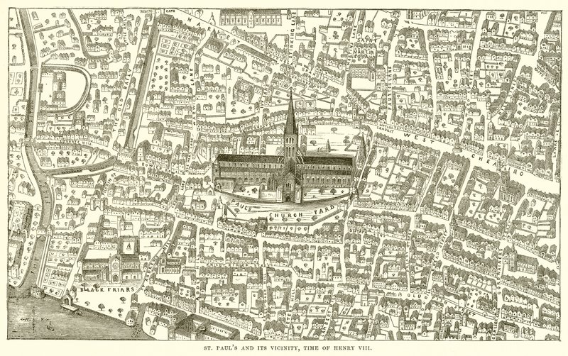 St. Pauls en omgeving, tijd van Henry VIII door English School