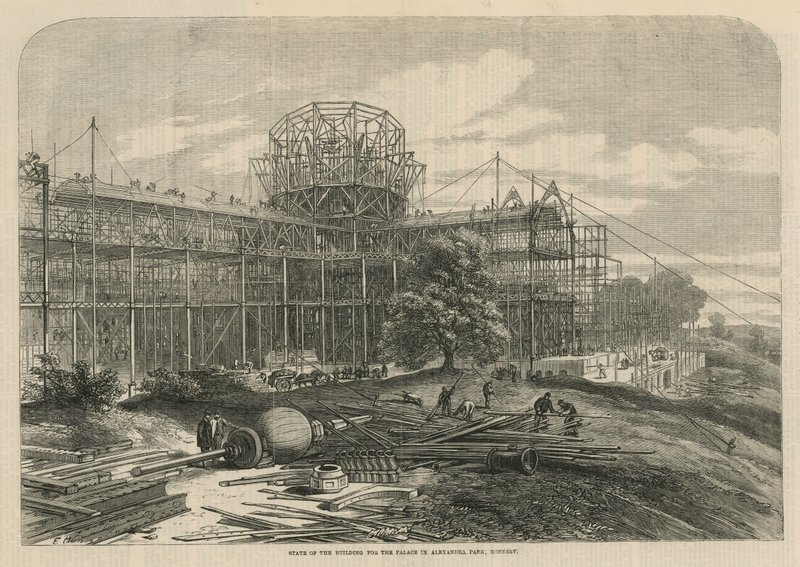 Staat van het gebouw voor het Paleis in Alexandra Park door English School
