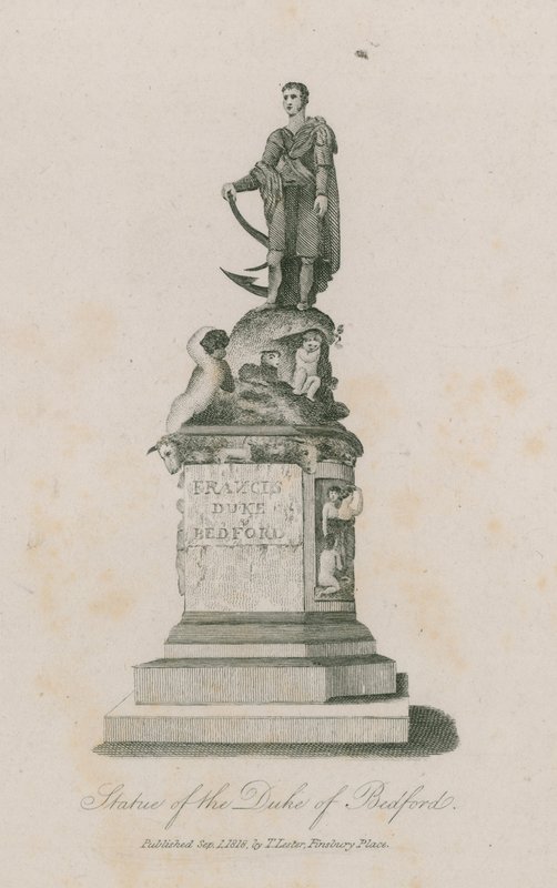 Standbeeld van Frances, hertog van Bedford, in Russell Square, Londen door English School