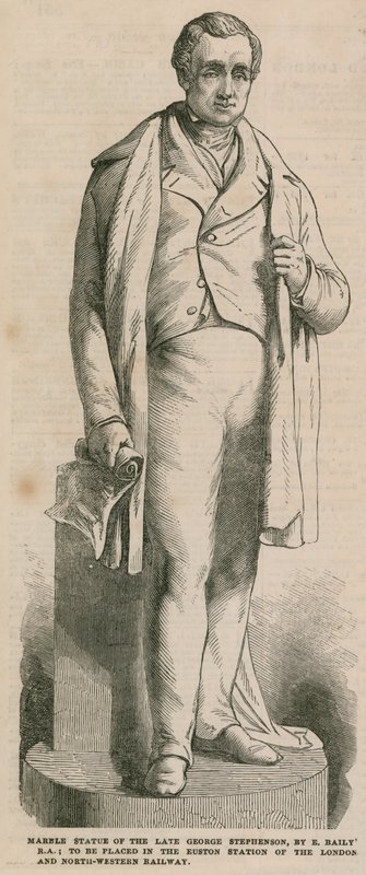Standbeeld van George Stephenson door English School