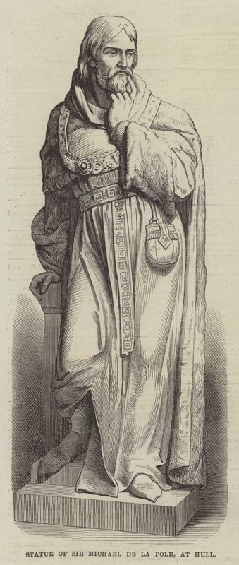 Standbeeld van Sir Michael de la Pole, in Hull door English School