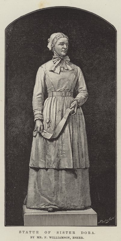 Standbeeld van Zuster Dora, door de heer F Williamson, Esher door English School