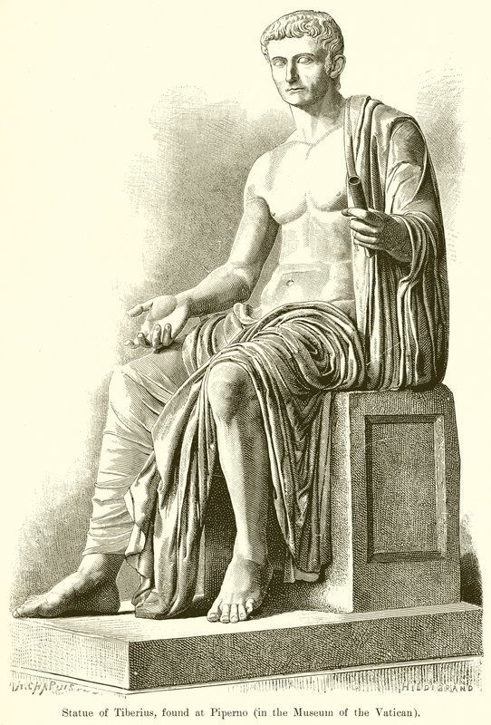 Standbeeld van Tiberius, gevonden in Piperno door English School