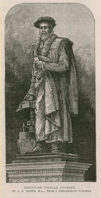 Standbeeld van William Tyndale door English School
