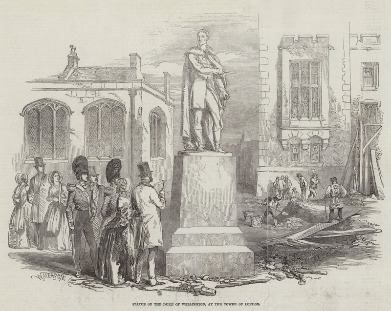 Standbeeld van de Hertog van Wellington, bij de Tower of London door English School