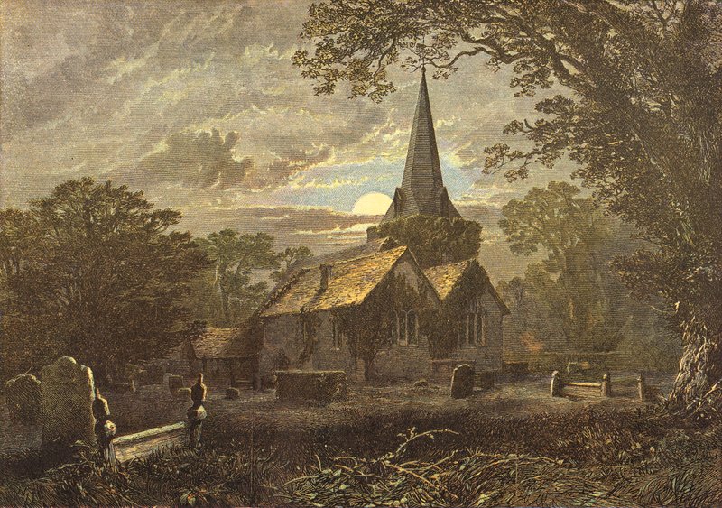 Stoke Poges Kerkhof, scène van Gray