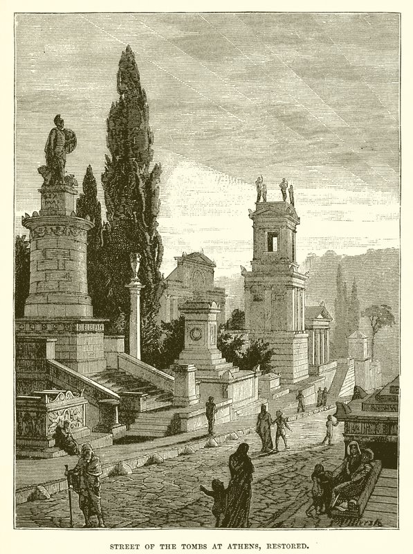 Straat van de graven in Athene (gerestaureerd) door English School