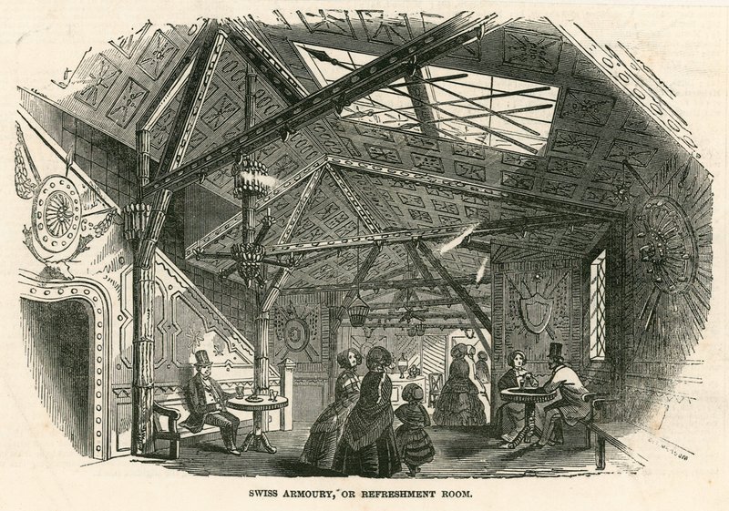 Zwitserse Wapenrusting; of Verfrissingsruimte, Colosseum, Regents Park, Londen door English School