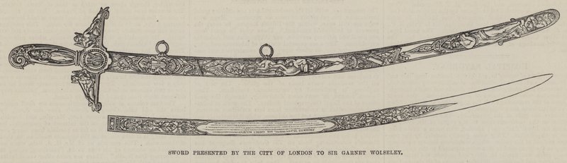 Zwaard aangeboden door de Stad Londen aan Sir Garnet Wolseley door English School