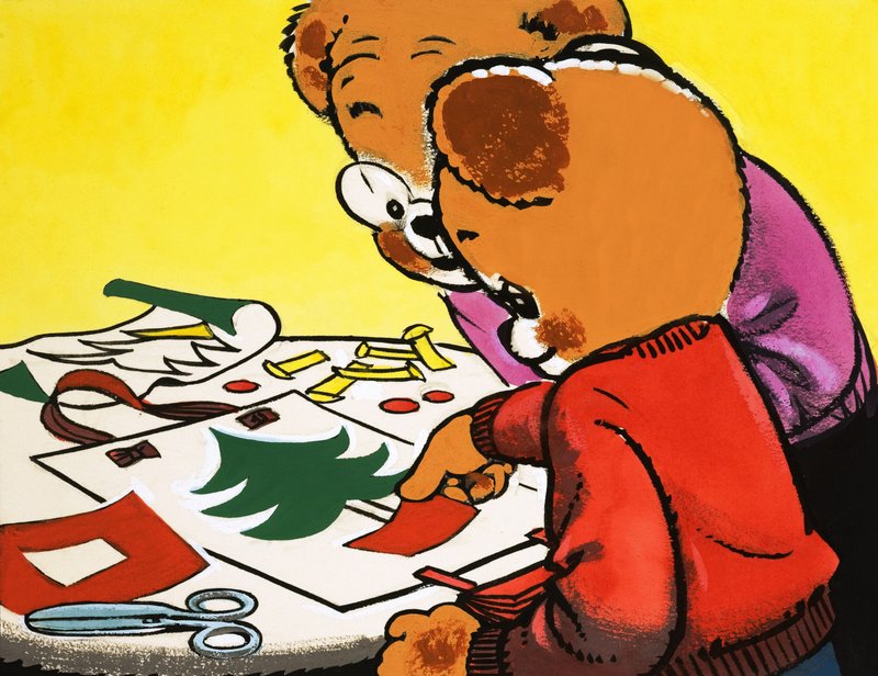 Teddyberen maken kerstversieringen door English School
