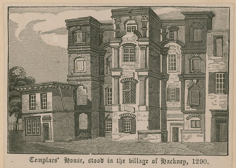 Tempeliershuis, stond in het dorp Hackney, 1290 door English School