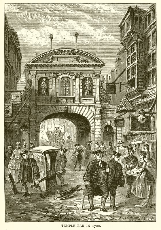 Temple Bar in 1700 door English School
