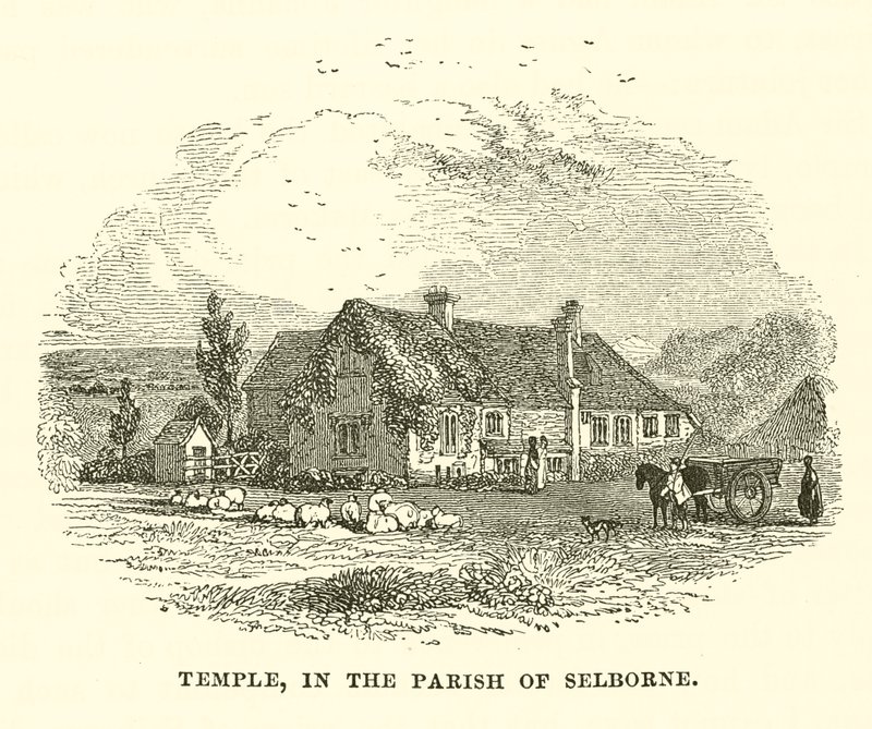 Tempel, in de parochie Selborne (gravure) door English School
