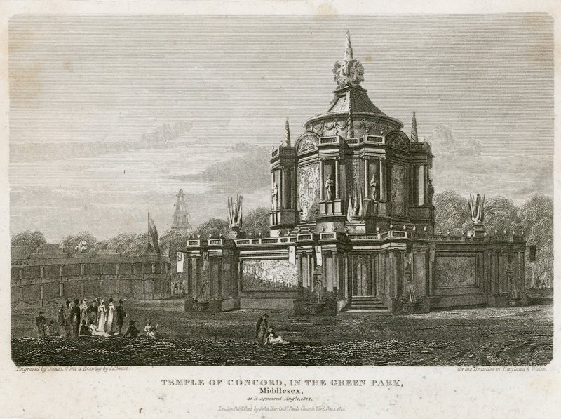 Tempel van Concord opgericht voor de Vrede van 1814 door English School