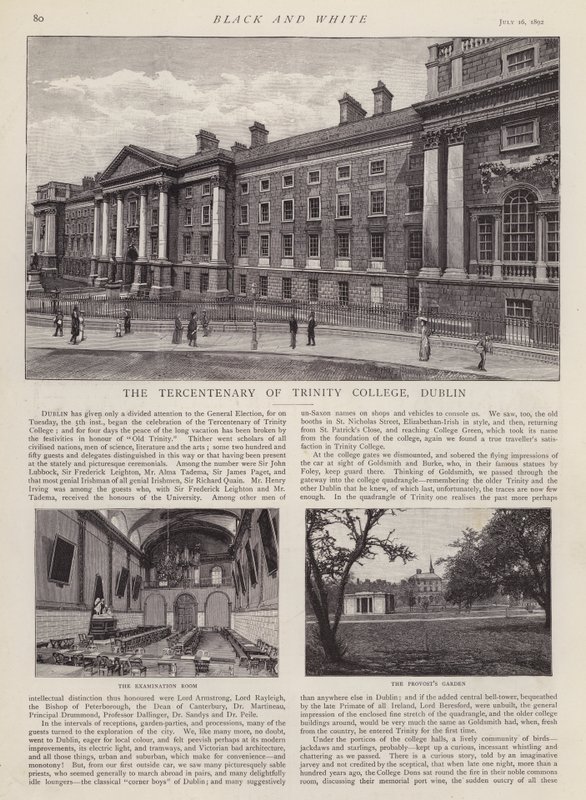 Driehonderdjarig bestaan van Trinity College, Dublin, Ierland door English School