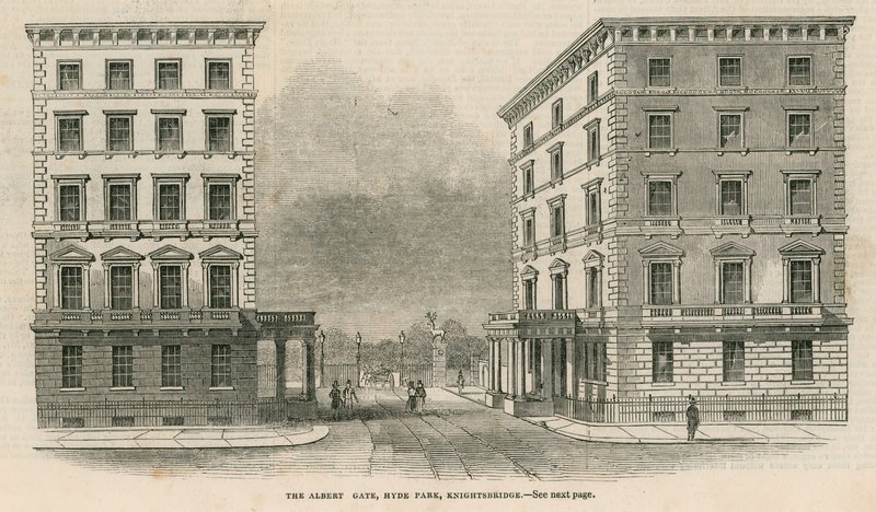 De Albert Gate, Hyde Park, Knightsbridge door English School