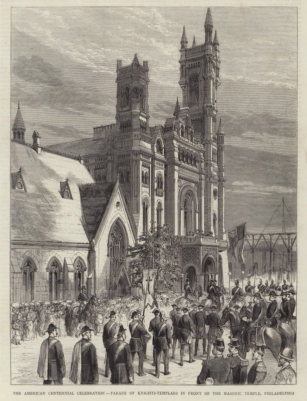 De Amerikaanse Eeuwfeestviering, Parade van Tempeliers voor de Vrijmetselaarstempel, Philadelphia door English School