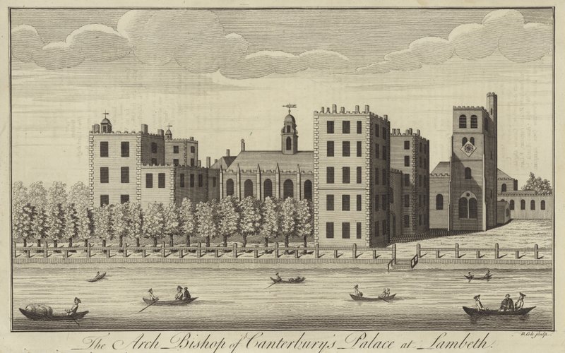 Het paleis van de aartsbisschop van Canterbury in Lambeth door English School