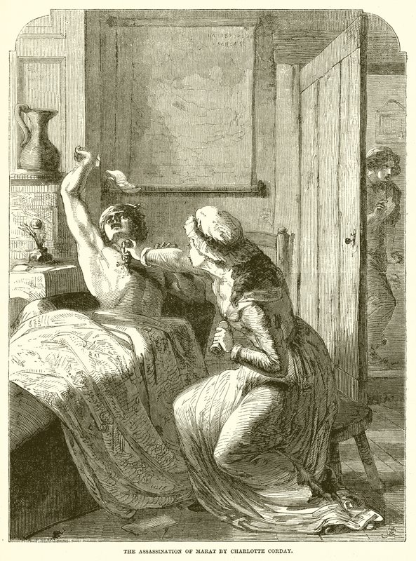 De moord op Marat door Charlotte Corday door English School