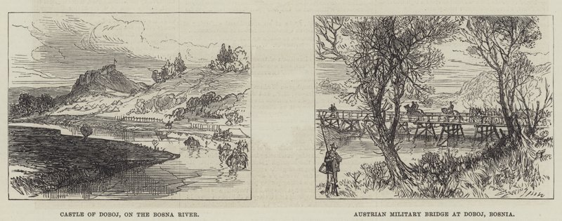 De Oostenrijkers in Bosnië (gravure) door English School