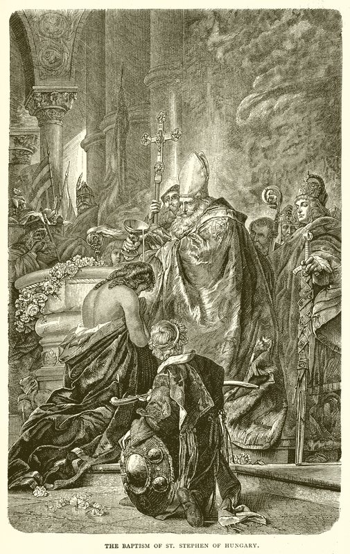 De doop van St. Stefanus van Hongarije door English School