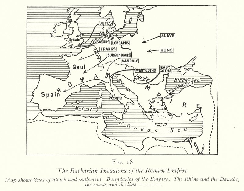 De barbaarse invasies van het Romeinse Rijk door English School