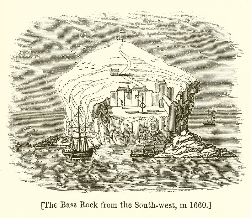 De Bass Rock vanuit het zuidwesten, in 1660 door English School