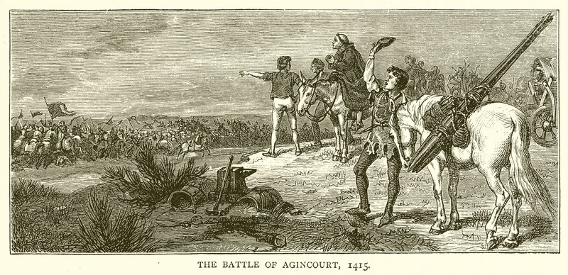 De slag bij Agincourt, 1415 door English School