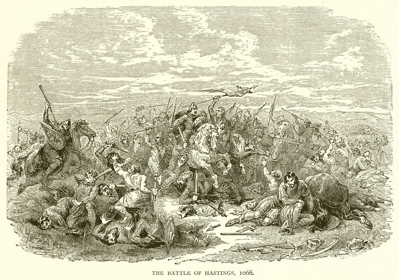 De Slag bij Hastings, 1066 door English School