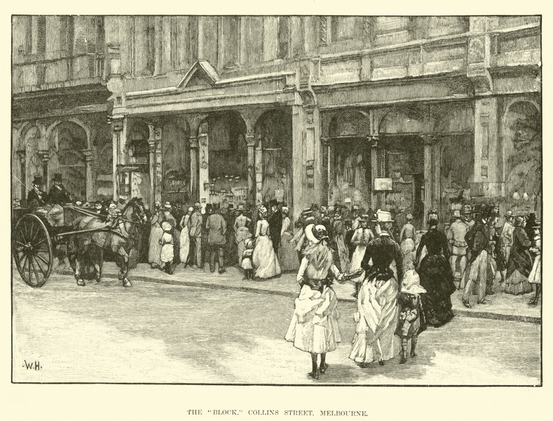 Het blok, Collins Street, Melbourne door English School