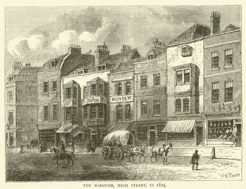 The Borough, High Street, in 1825 door English School