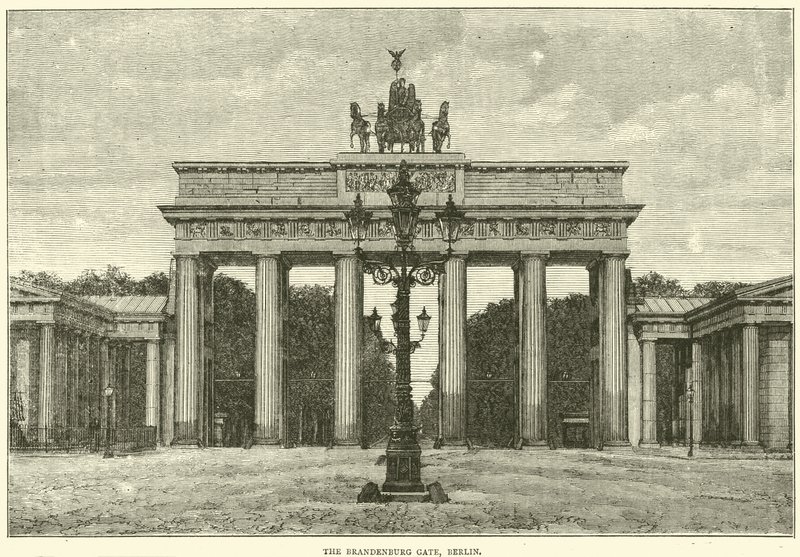 De Brandenburger Tor, Berlijn, 1870 door English School