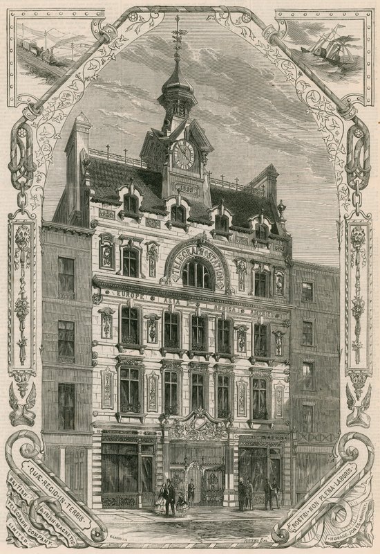 Kantoren van de British and Irish Magnetic Telegraph Company, Threadneedle Street, Londen door English School