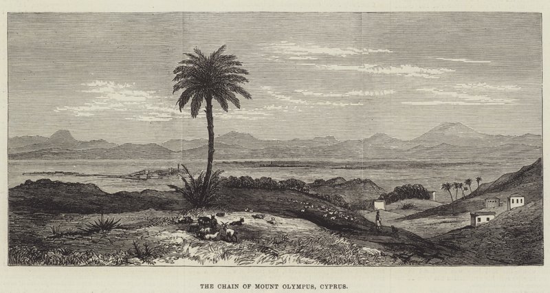 De Ketting van de Olympusberg, Cyprus (gravure) door English School