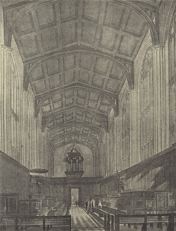 De kapel, kijkend naar het westen, 1816 (gravure) door English School